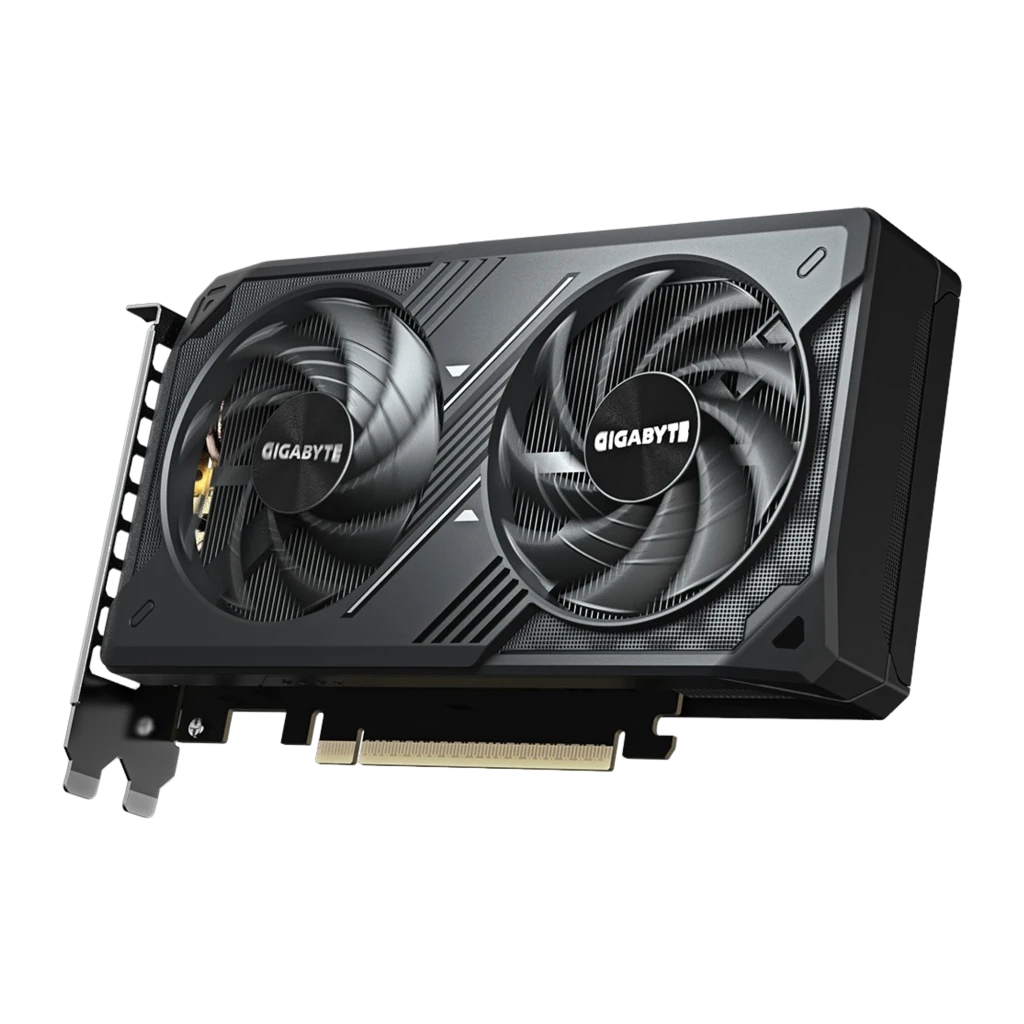 Gigabyte RTX 5060 WINDFORCE MAX OC 8GB preto, kit completo: placa gráfica ao lado da caixa retail com design GeForce RTX 5060 - Item3