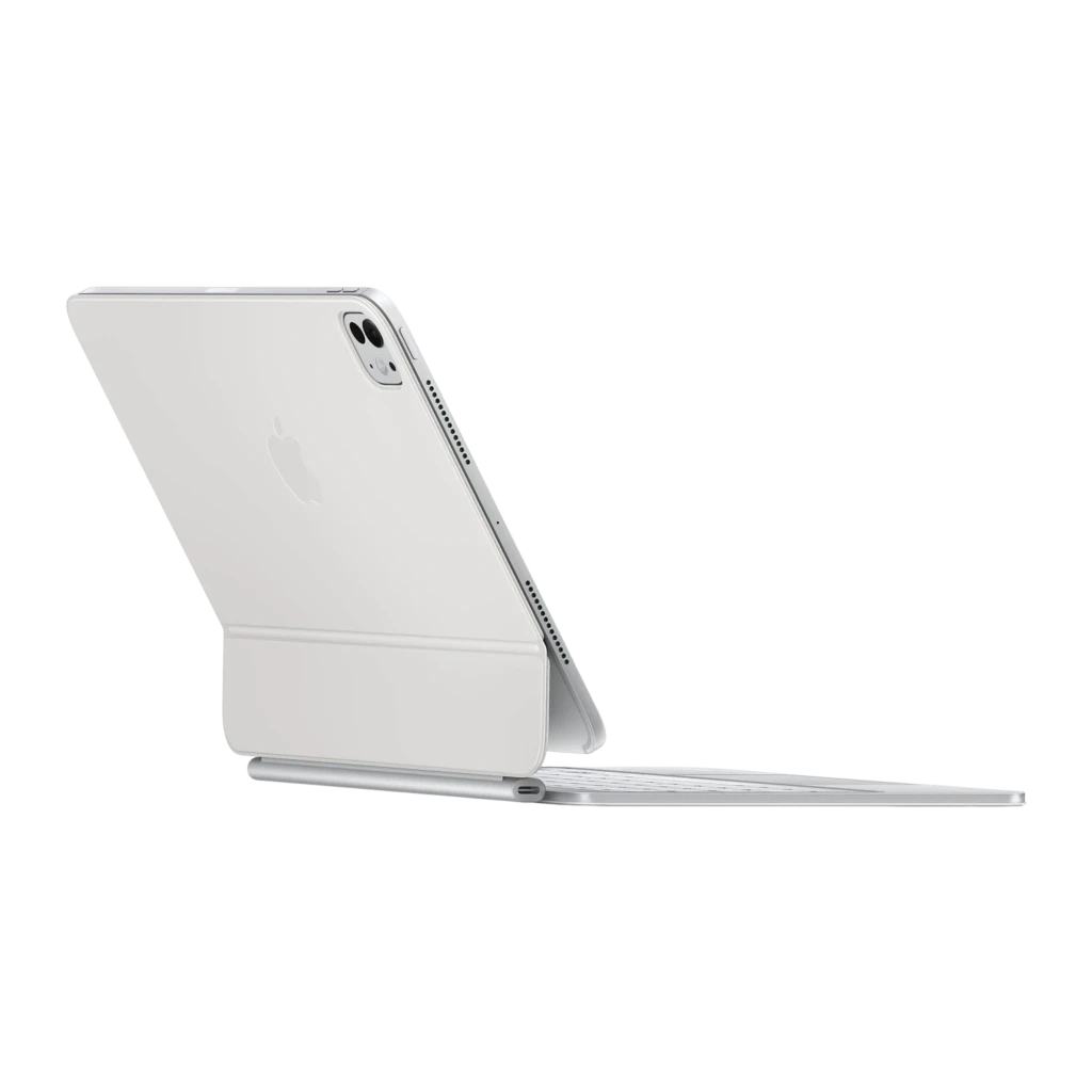 Apple Magic Keyboard iPad Pro 11 Español Blanco, vista superior: teclado completo con trackpad y iPad Pro acoplado - Ítem1