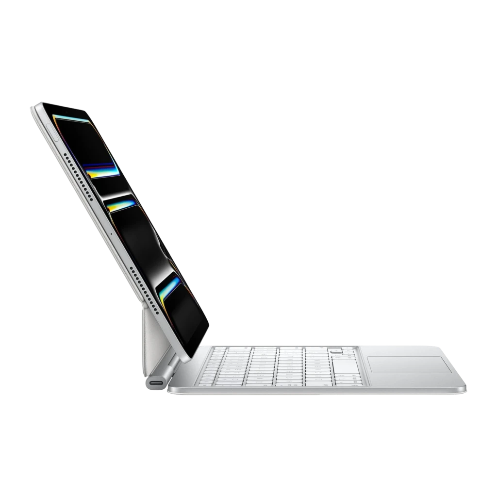 Apple Magic Keyboard iPad Pro 11 Español Blanco, vista superior: teclado completo con trackpad y iPad Pro acoplado - Ítem2