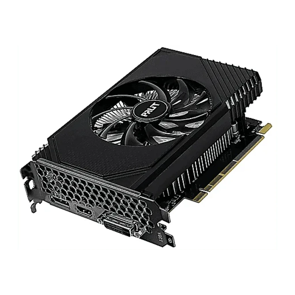 Palit RTX 3050 StormX 6GB negra, contenido del kit: tarjeta gráfica junto a su caja blanca con diseño RTX 3050 StormX 6GB - Ítem5