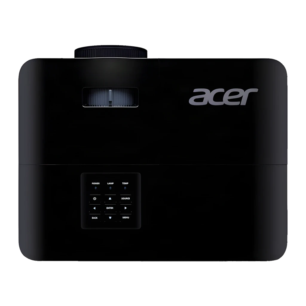 Acer Projecteur X129H Noir, vue avant gauche: objectif, grilles de ventilation latérales et panneau de commande supérieur - Ítem4