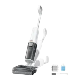 Roborock F25 RT 2,5Ah blanco, kit completo: aspiradora con soporte, filtro HEPA, líquido limpiador y cepillo
