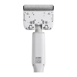 Roborock F25 RT 2,5Ah blanco, vista inferior del cabezal: rodillo de microfibra, ruedas y mecanismo de fregado