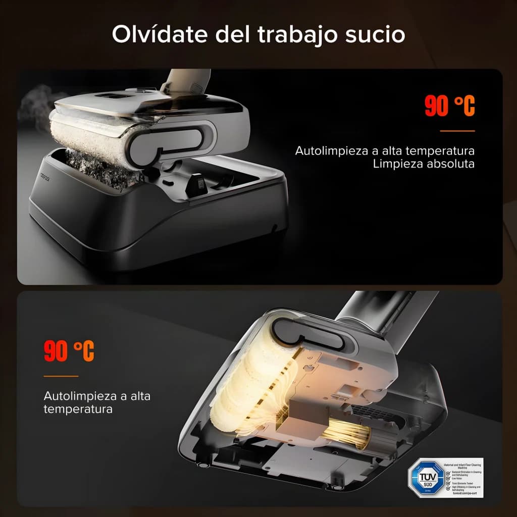 Roborock F25 RT 2,5Ah Blanco, función autolimpieza: rodillo y base con vapor a 90°C certificado TÜV