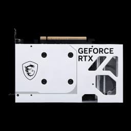MSI GeForce RTX 5060 VENTUS 2X OC 8GB Blanca, parte trasera: backplate blanco con logo dragón MSI, texto GeForce RTX