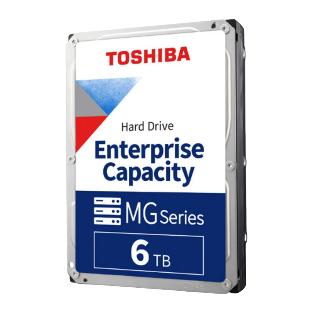 Toshiba MG10-D MG10SDA600E 6TB, vista en ángulo: perspectiva 3/4 que muestra grosor del disco y lateral inferior