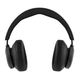 Bang & Olufsen Beocom Portal UC negro, vista frontal: diadema textil y almohadillas over-ear acolchadas en negro antracita