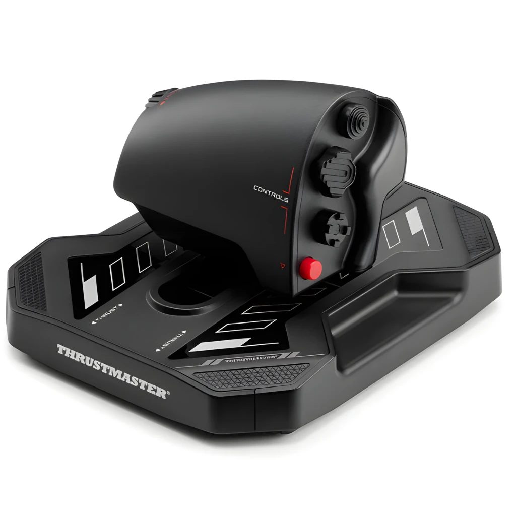 Thrustmaster Joystick HOTAS Sol-R 4 Noir PC, vue ensemble: joystick et manette des gaz noirs avec boutons rouges - Ítem2