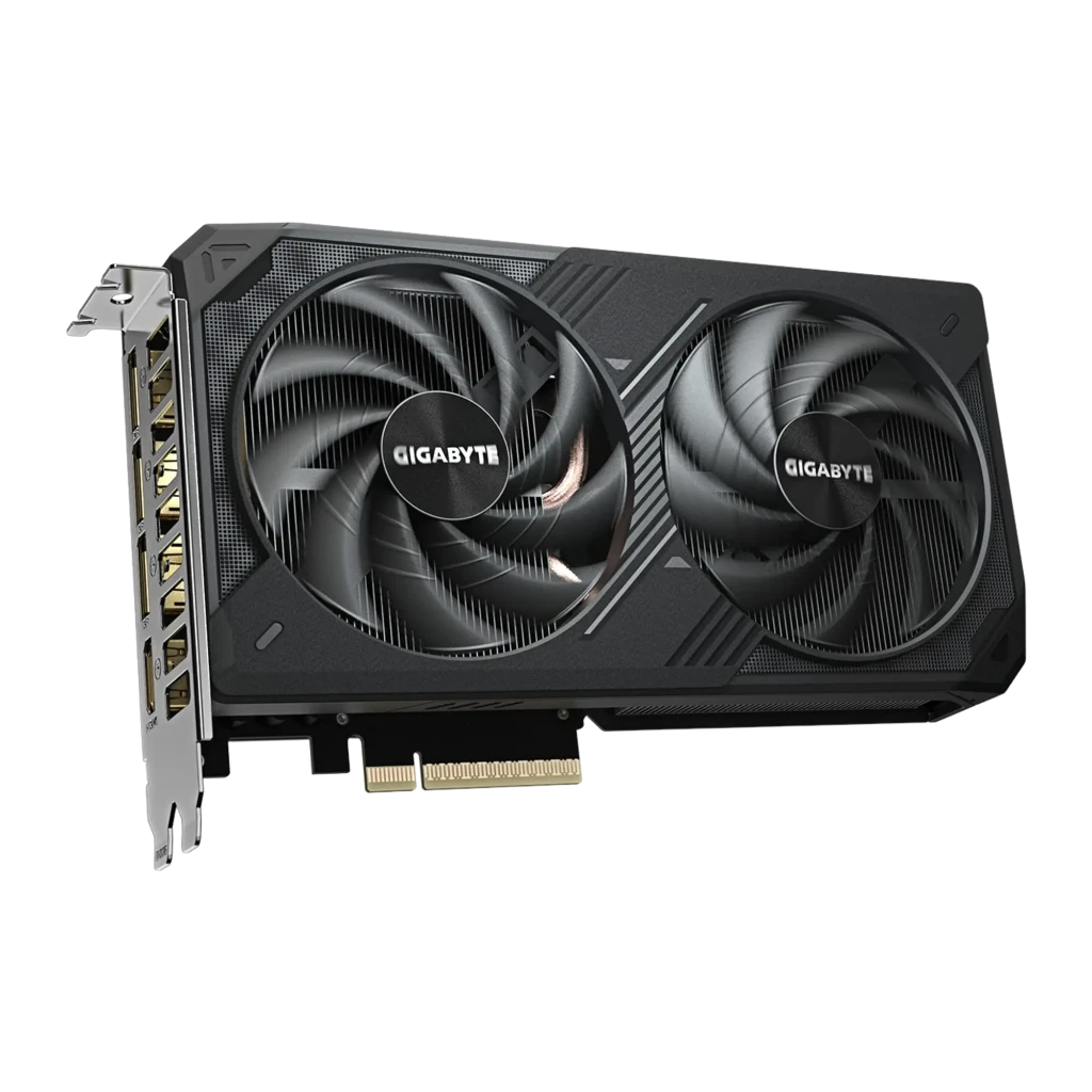 Gigabyte RTX 5060 Ti Windforce OC 16GB preto, kit completo: placa gráfica ao lado da caixa com design RTX 5060 Ti - Item1