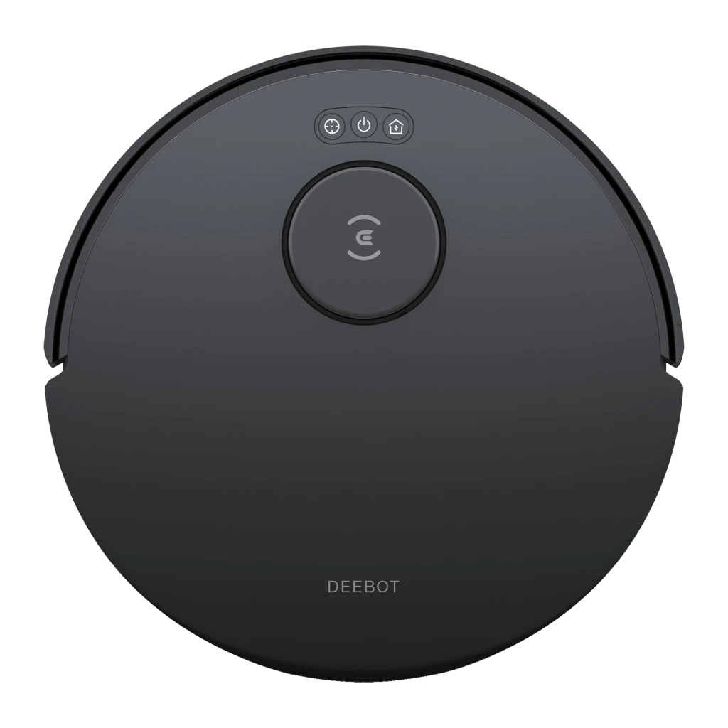 Ecovacs Deebot N20 Pro Plus negro, vista superior: panel de control con botones y logo DEEBOT centrado