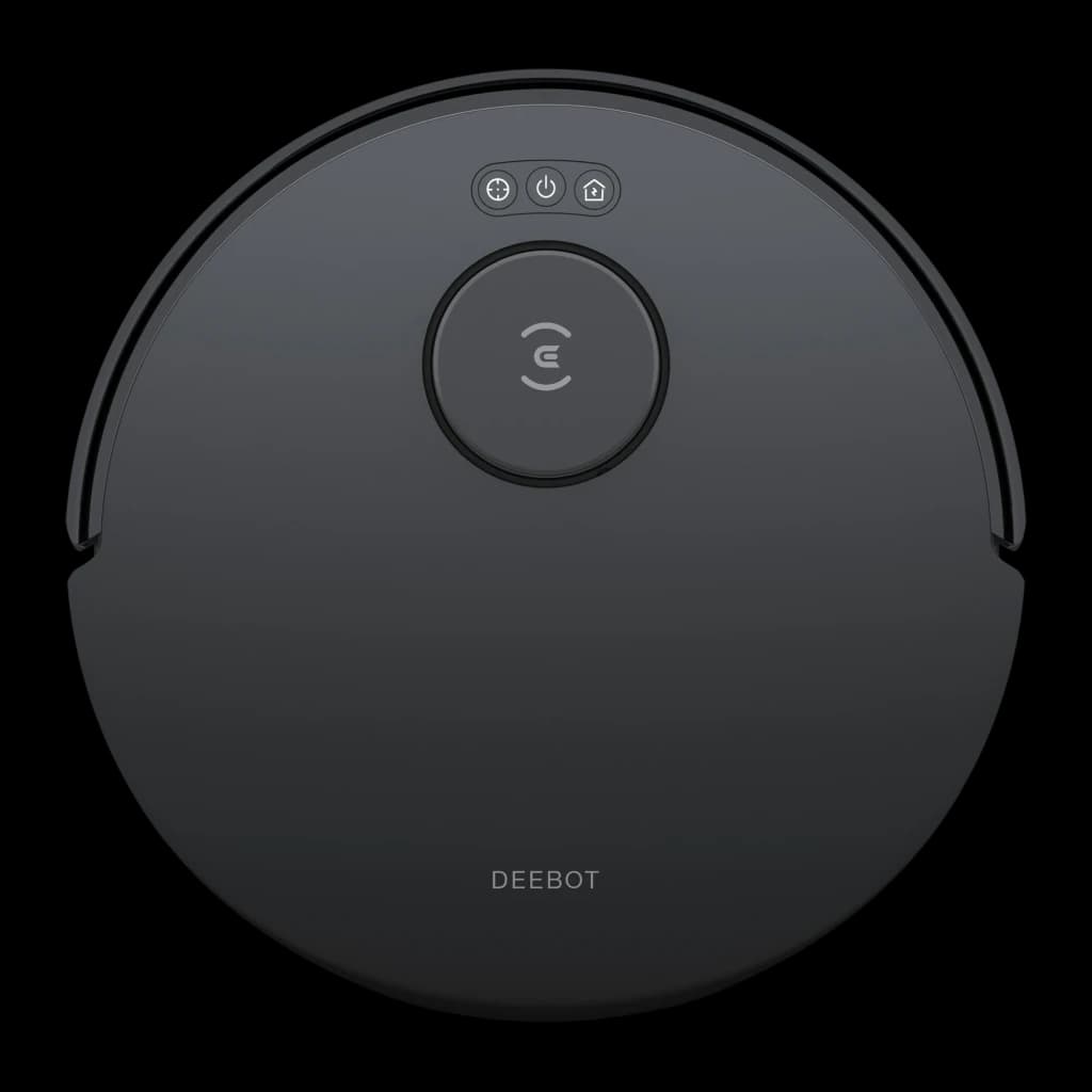 Ecovacs Deebot N20 Pro Plus negro, vista superior: panel de control con botones y logo DEEBOT centrado