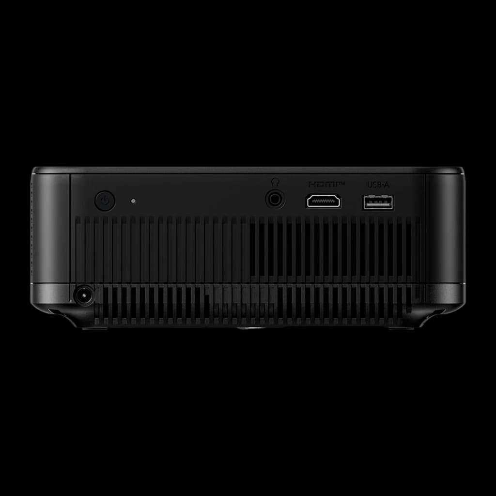 Epson V11HB73140 700lm 3LCD 4K noir, vue arrière: ports HDMI, USB-A, jack audio et bouton marche