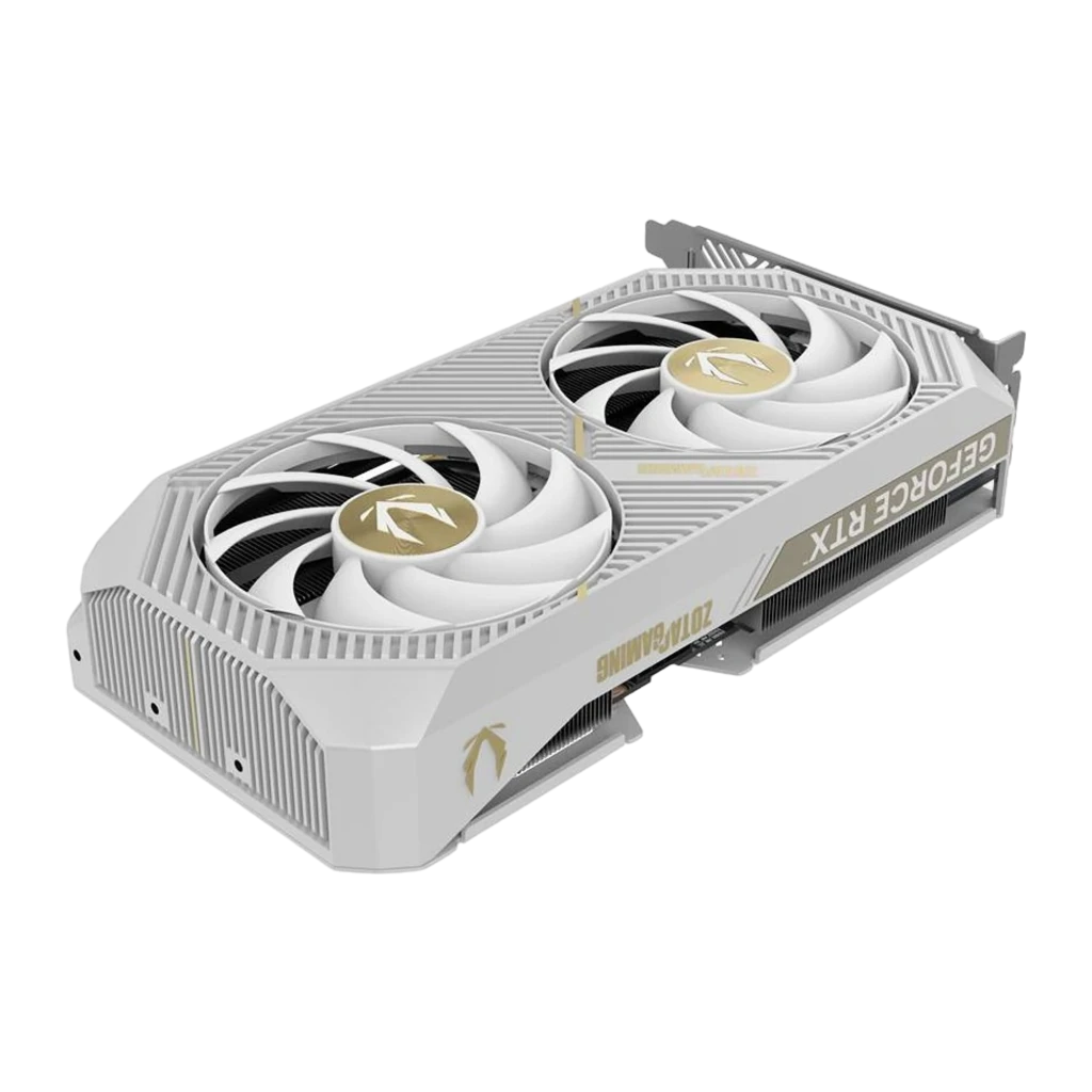 ZOTAC RTX 5060 Ti 16GB Twin Edge OC blanc, kit boîte et carte: boîte blanche RTX 5060Ti 16GB avec GPU en angle - Ítem3