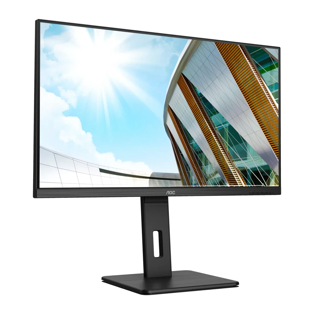 AOC Monitor U32P2 31.5 pulgadas 4K Negro, vista frontal: pantalla con iconos 32