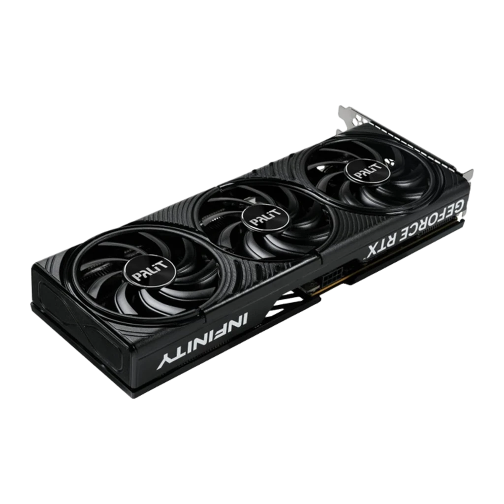 Palit GeForce RTX 5060 Ti Infinity 3 OC 16GB negra, vista con caja: tarjeta gráfica triple ventilador junto a su caja - Ítem2