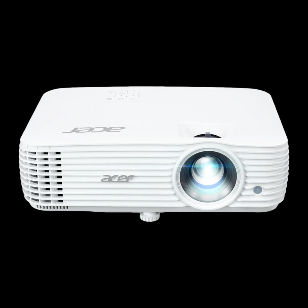 Acer Projecteur X1526 Full HD 4000lm DLP Blanc, vue avant-dessus: objectif et grilles latérales visibles