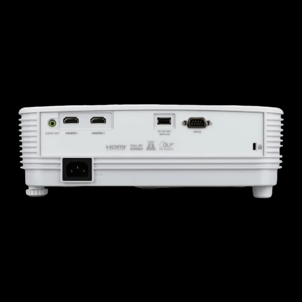 Acer Projecteur X1526 Full HD 4000lm DLP Blanc, vue arrière: ports HDMI, USB, audio et RS232