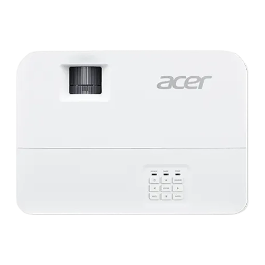 Acer H6822BD blanc, vue latérale: projecteur DLP avec objectif éclairé, grilles de ventilation et logo Acer - Ítem3