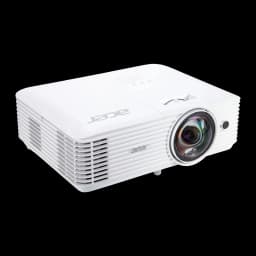 Acer Projecteur S1287 DLP XGA 4000lm blanc, perspective avant-gauche: objectif et panneau supérieur avec boutons