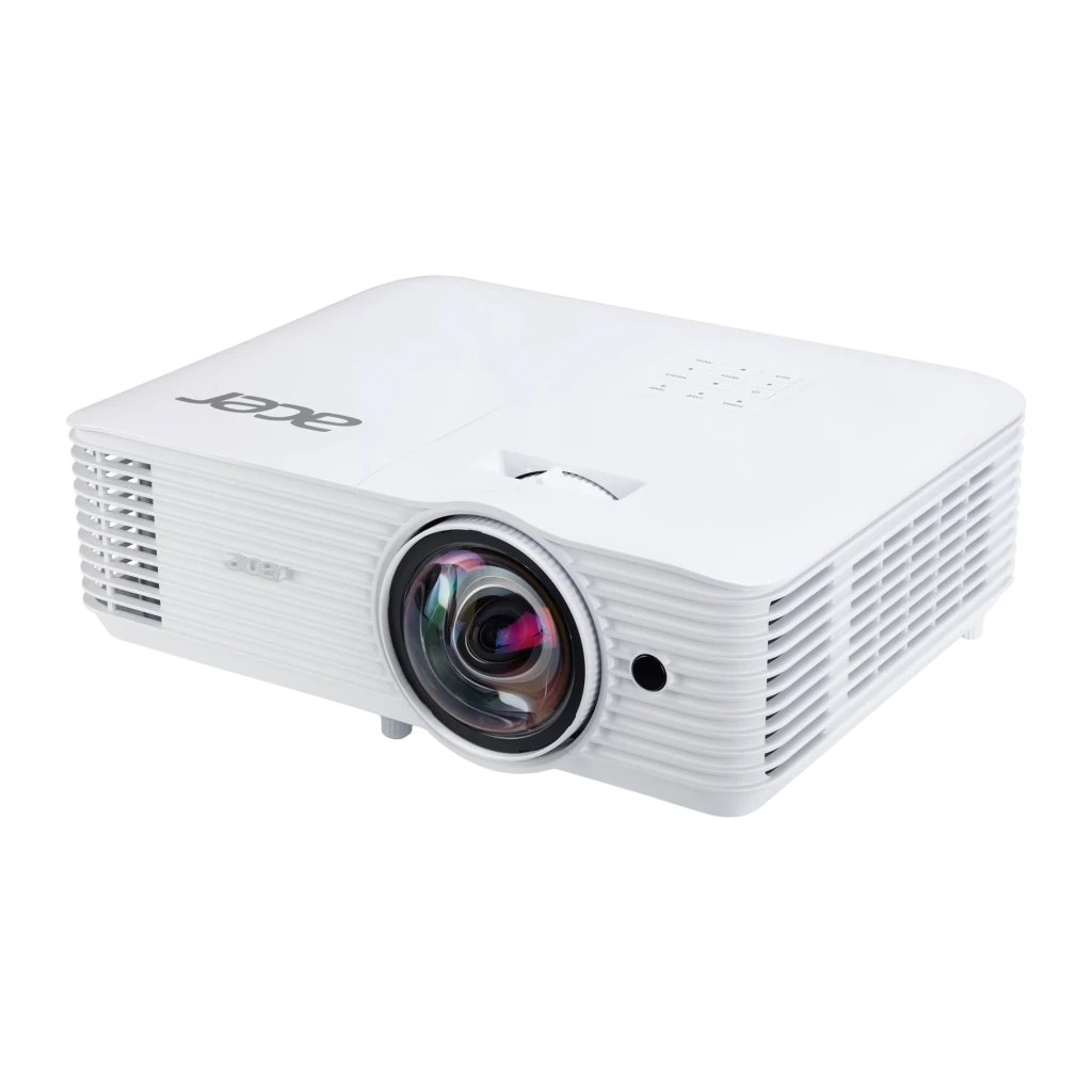 Acer Projecteur S1287 DLP XGA 4000lm blanc, vue de face: objectif grand-angle éclairé et grilles de ventilation latérales - Ítem3