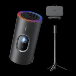 JMGO PicoPlay+ Proyector 16GB Negro, set completo: proyector con aro RGB, trípode y funda de transporte
