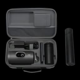 JMGO PicoPlay+ Proyector con Trípode 16GB negro, contenido: maletín abierto con proyector, cargador, cable y trípode