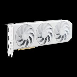 PowerColor Radeon RX 9060 XT Hellhound OC 16GB blanco, vista frontal directa: tres ventiladores con logos PowerColor