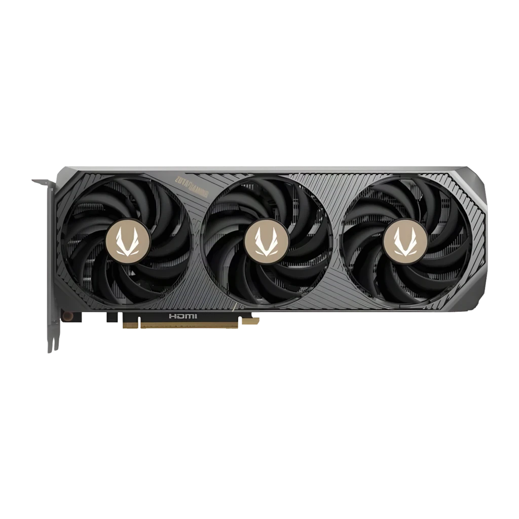 Zotac GAMING GeForce RTX 5070 SOLID OC 12GB, caja y tarjeta: packaging frontal junto a GPU con 3 ventiladores vista lateral - Ítem3
