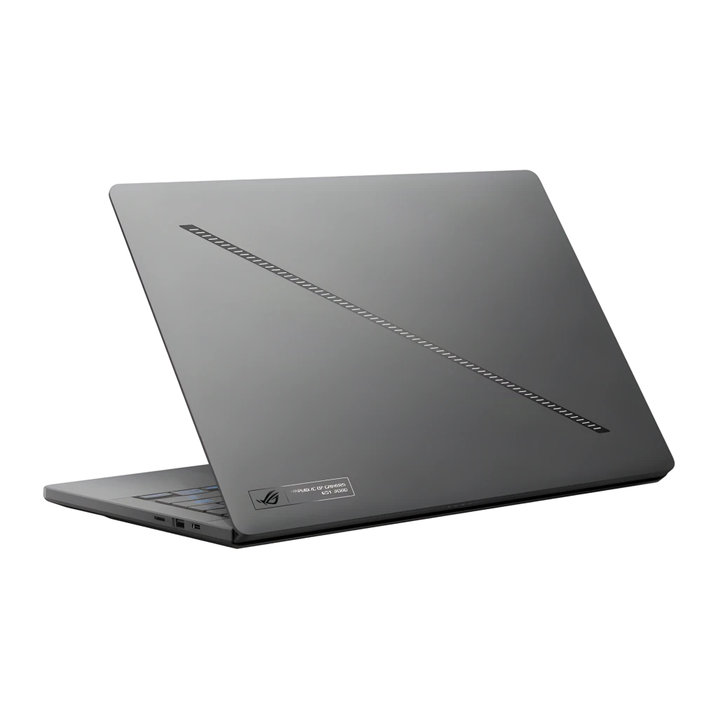ASUS ROG Zephyrus G14 GA403WW 1TB gris, vista frontal: pantalla OLED con logo ROG y teclado retroiluminado visibles - Ítem4