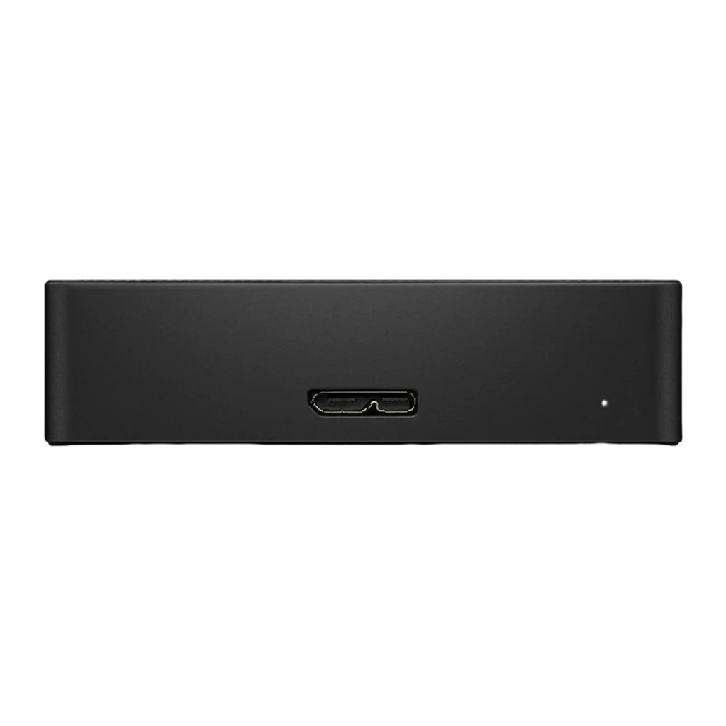 Seagate Expansion STKM1000400 1TB negro, vista lateral: puerto Micro-USB 3.0 y LED indicador de actividad