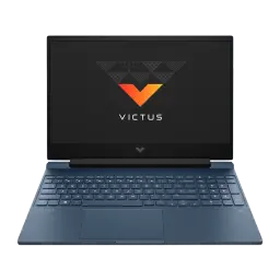 HP Victus 15-fa2039ns 1000GB Azul, vista frontal: pantalla con logo Victus, teclado completo con teclado numérico y touchpad