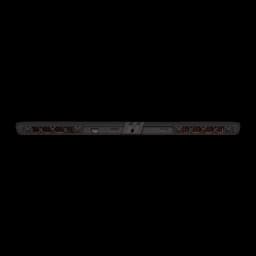 MSI Vector 18 HX AI 1TB Cosmos Gray, vue arrière: grilles de ventilation latérales avec détails orange et ports centraux