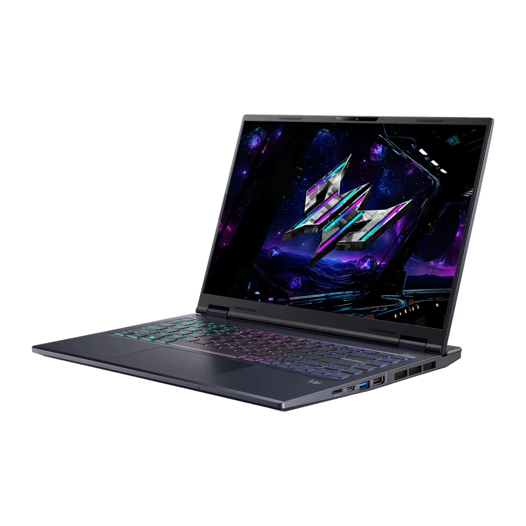 Acer Predator PHN14-71-93BK 1TB negro, vista frontal: pantalla con logo Predator y teclado RGB iluminado - Ítem3