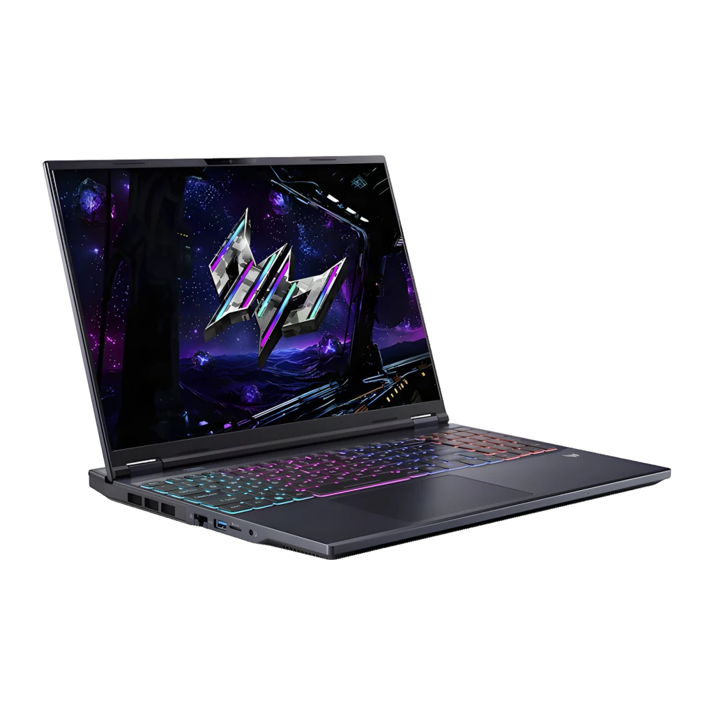 Acer PHN16-73-906A 1TB negro, vista frontal: pantalla con logo Predator, teclado RGB multicolor iluminado - Ítem5