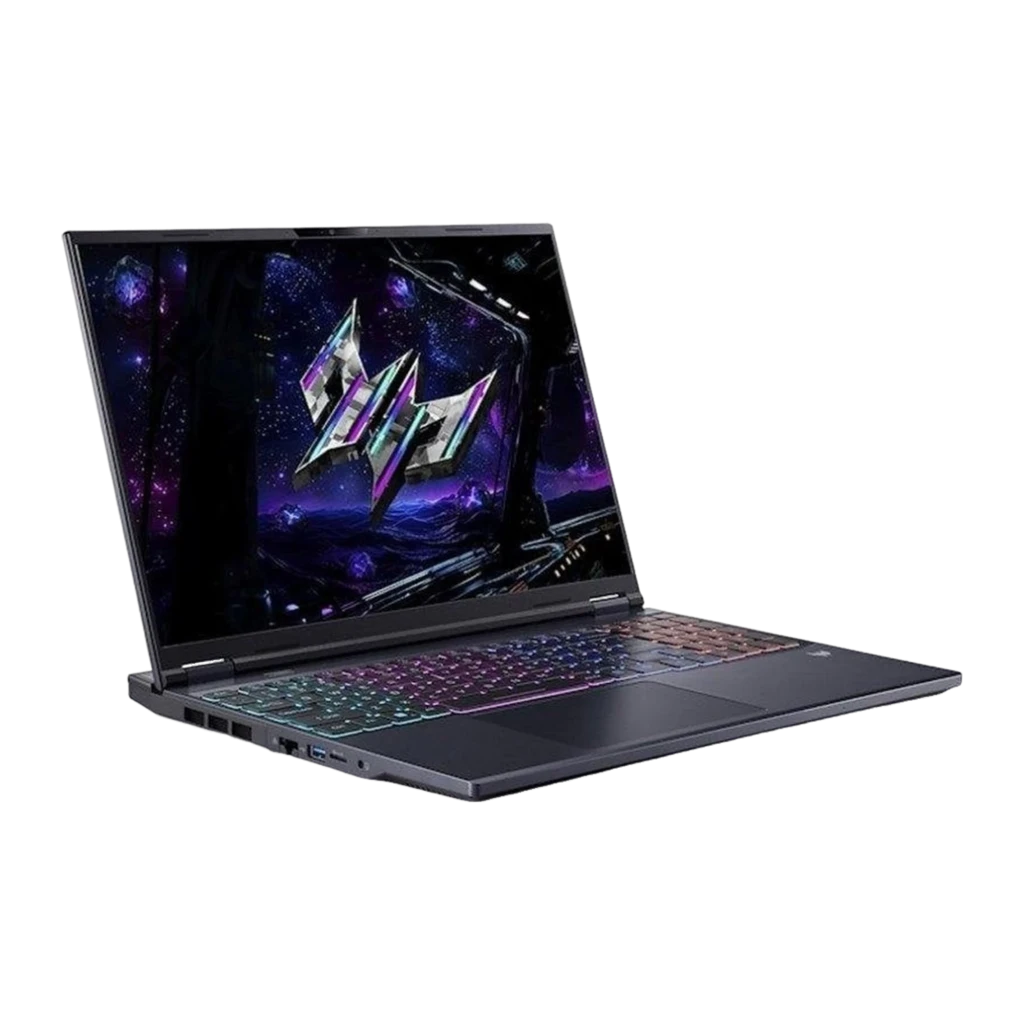 Acer PHN16-73-906A 1TB negro, vista frontal: pantalla con logo Predator, teclado RGB multicolor iluminado - Ítem1