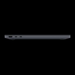Samsung Galaxy Book6 Ultra 16 1TB Gris, côté gauche: ports HDMI et deux USB-C visibles sur profil fermé fin