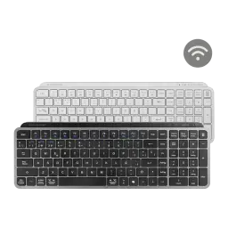 Mars Gaming MK-SILENKEYS negro, vista frontal: versiones negro y blanco superpuestas con icono WiFi
