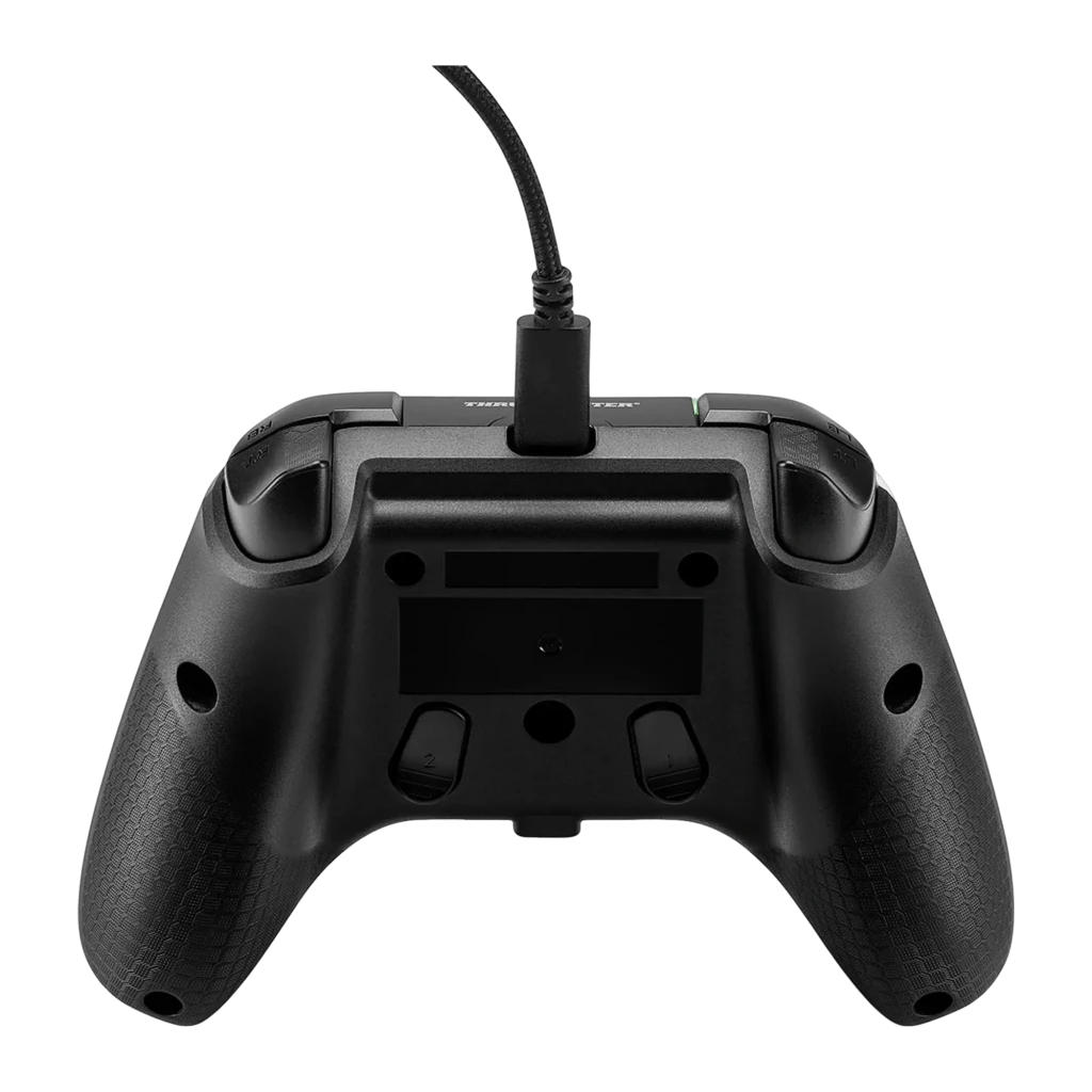 Thrustmaster Gamepad H.E.A.R.T. Noir et Blanc PC/Xbox, vue avant: design bicolore avec bande LED verte centrale et câble - Ítem2