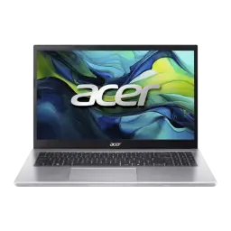 Acer Aspire Go 15 AG15-42P 512GB Argent pur, vue de face: écran allumé avec logo Acer, clavier complet et pavé tactile