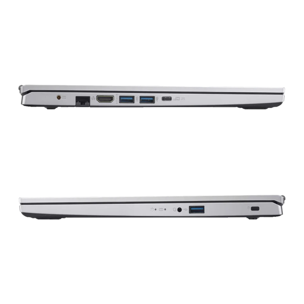 Acer Aspire Go 15 AG15-42P 512GB Argent pur, vue de face: écran allumé avec fond abstrait vert et bleu, clavier noir - Ítem4