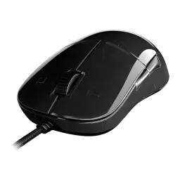 Endgame Gear XM1r Gaming Mouse Dark Reflex negro, vista superior en ángulo: carcasa semitransparente brillante, scroll