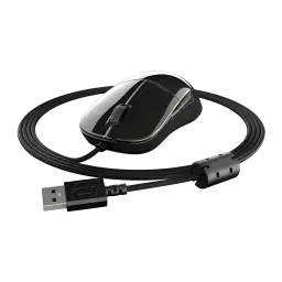 Endgame Gear XM1r Dark Reflex negro semitransparente, vista superior con cable: ratón gaming con cable USB trenzado