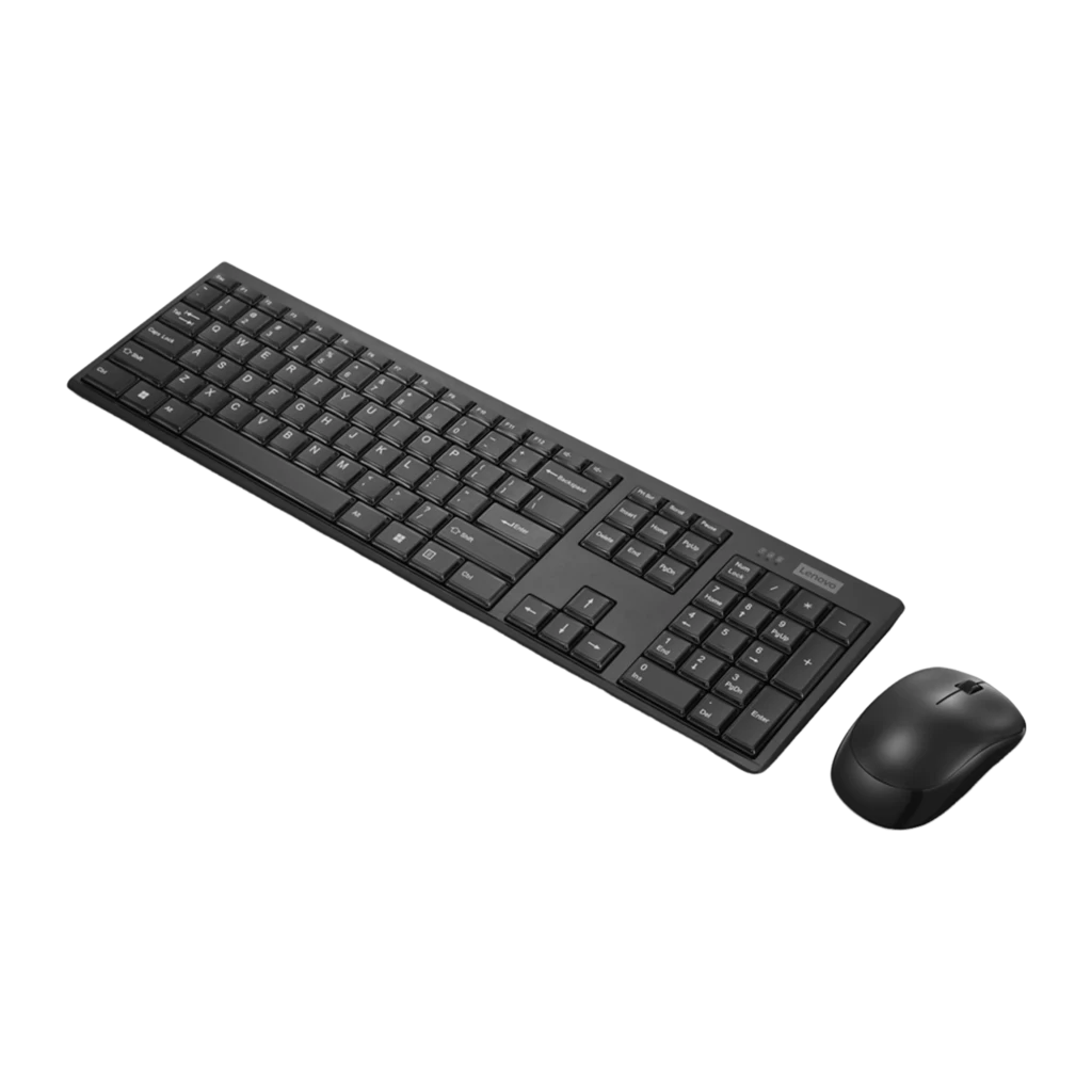 Lenovo 100 Wireless Combo Keyboard & Mouse noir, vue du dessus: clavier complet avec pavé numérique et souris avec récepteur - Ítem2