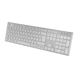 Tacens Zenith 6ZENITHWES blanco, vista en ángulo: perfil delgado del teclado inalámbrico con marco plateado y teclado