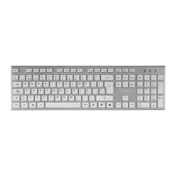 Tacens Zenith 6ZENITHWES blanco, vista superior: teclado QWERTY español completo con marco plateado y teclas blancas