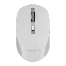 Tacens Zenith 6ZENITHWES blanco, vista superior: ratón inalámbrico con rueda plateada y botón central visibles