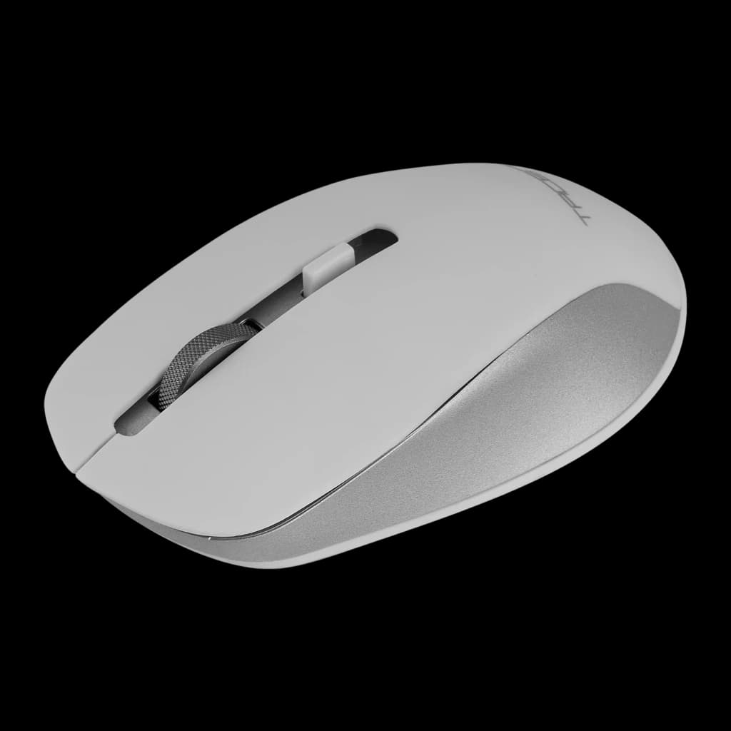 Tacens Zenith 6ZENITHWES blanco, ratón en perspectiva: cuerpo bicolor blanco y plata con rueda texturizada