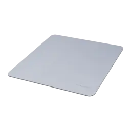 Tacens Kit teclado y ratón Zenith blanco, vista en perspectiva: alfombrilla blanca con textura tela y logo Tacens