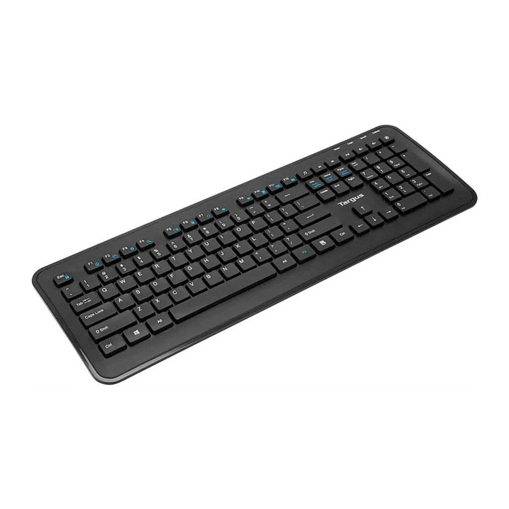 Targus AKM610ES negro, kit completo: teclado y ratón inalámbricos negros vistos desde arriba juntos - Ítem3