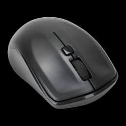 Targus AKM610ES noir, souris vue de dessus: corps arrondi, molette de défilement et bouton central visibles